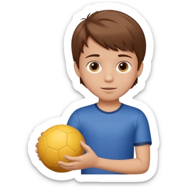 a son playing a ball sticker