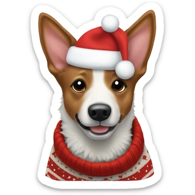red heeler wearing christmas sweater  sticker