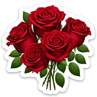 Bouquet of dark red roses sticker