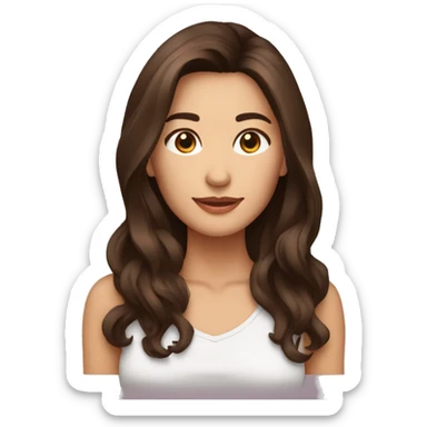 Brune cheveux brun long sticker