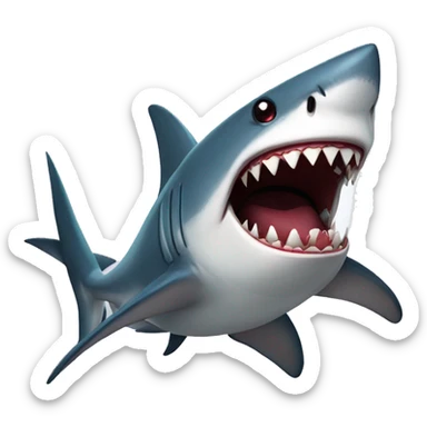 shark with vampire teeth sticker