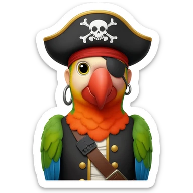 pirate and parrot sticker