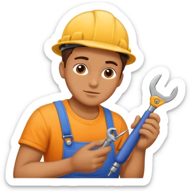 person Repairing a tool sticker