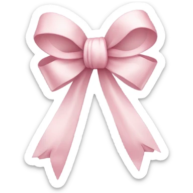 Light pink ribbon bow sticker