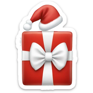 Christmas three with giant white bow sticker