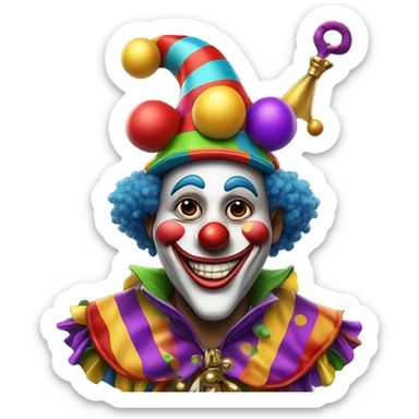 Clown jester sticker