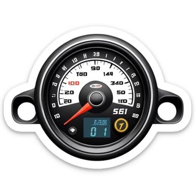 An icon showing a racing game interface, inspired by Grand Turismo. The design features a garage with a selection of high-performance cars, along with race track visuals in the background. Speedometer, lap timer, and other HUD elements add to the excitement. Transparent background sticker