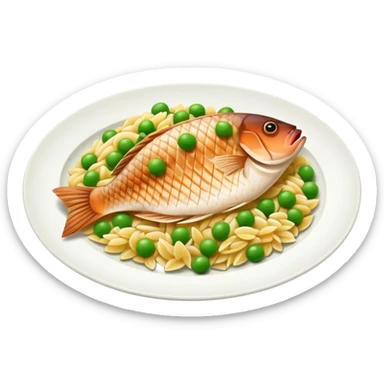 Tilapia with orzo peas and potato sticker