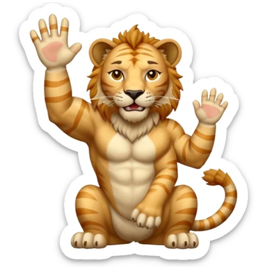 Liger waving sticker