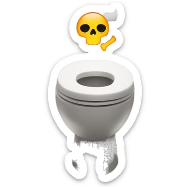 Skull emoji in a toilet sticker