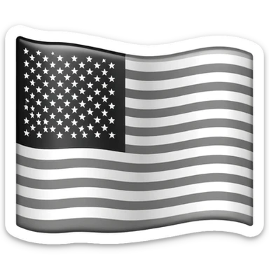 American flag emoji but in black and white sticker