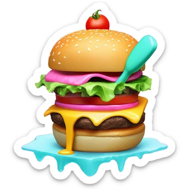 ice cream on cheeseburger sticker