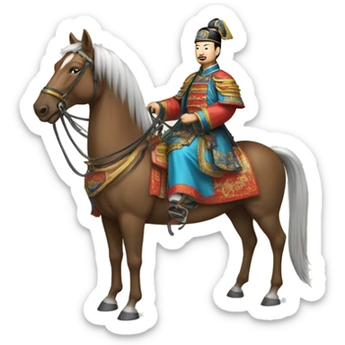 Chinese Qing dynasty general on horse sticker
