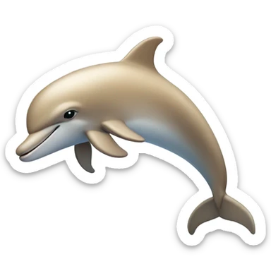 Beige dolphin  sticker