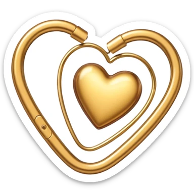 gold paperclip and a brown heart on top sticker