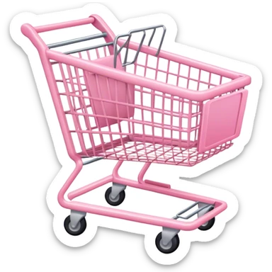 Pale pink empty shopping cart sticker