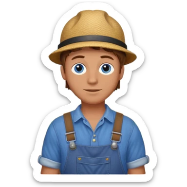 CREATE ME A NICE FARMER BOY BROWN HAIR TANNED SKIN AND BLUE EYES sticker