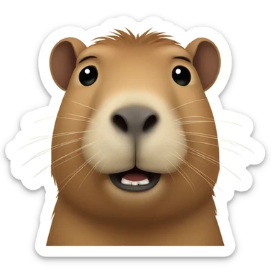 Capybara wearing a brown bow sticker