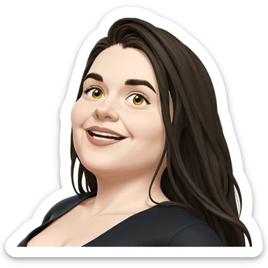 smiling girl with long hair sticker