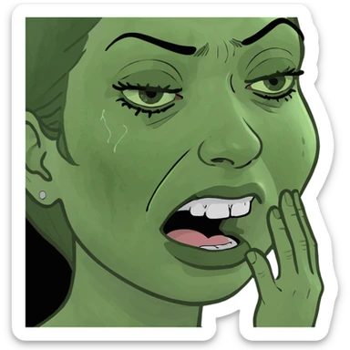 Woman ugly crying sticker