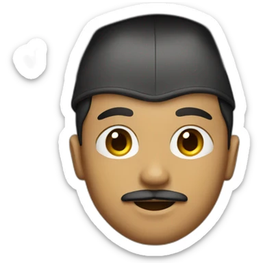 tan boy with mustache and graduation hat sticker