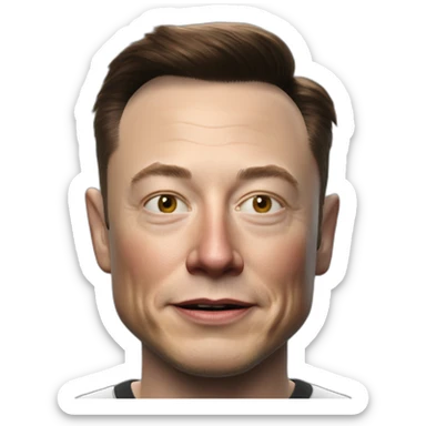 photorealistic elon musk 4k unreal engine sticker