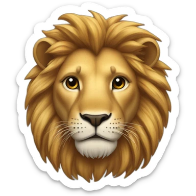 Lion coiffé  en queue de cheval  sticker