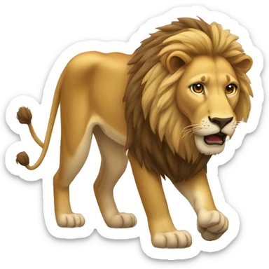 Lion stalking prey sticker