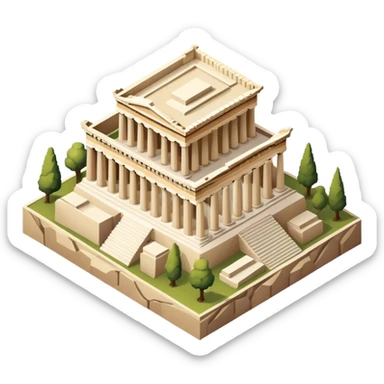 Greek acropolis isometric exterior sticker