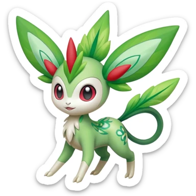 Meloetta-Shaymin-Celebi-Virizion-Pokémon-Fakémon-fusion-hybrid-creature sticker
