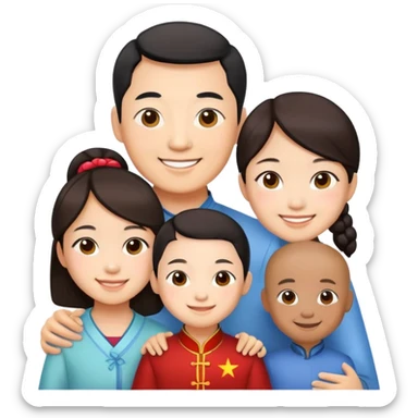 a chinese family sticker
