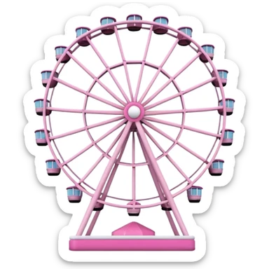 mix light pink dark pink and white girly theme park Ferris wheel sticker