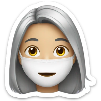 covid mask girl sticker