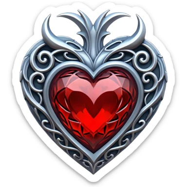 gothic heart with a dark crystal sticker