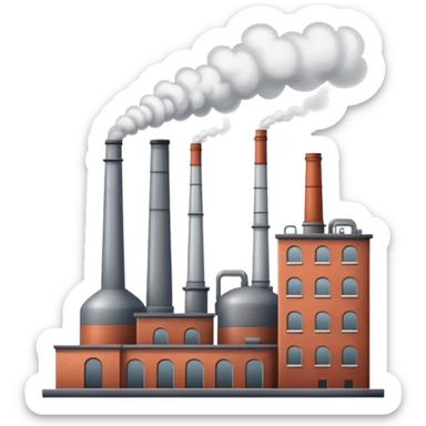 industrial factory with smokestacks sticker