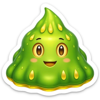 a slimy yellow-green sticker