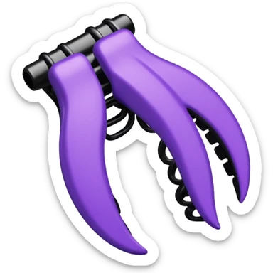 Purple hair claw clip sticker