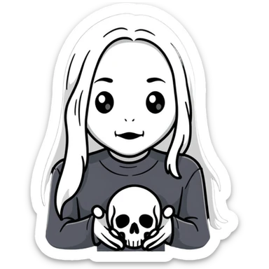 black and white ghost like Phoebe Bridgers Punisher album sticker