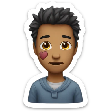 Sadness Heart emoji with scar on it sticker