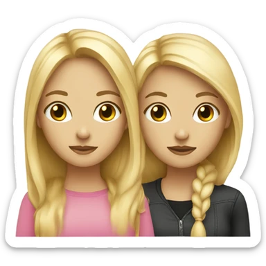 two friends blonde and brunette sticker