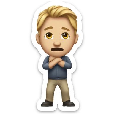 A person hitting his front because he did a mistake  sticker