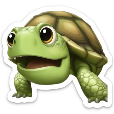 Tortuga graciosa sonriendo y guiñando un ojo sticker
