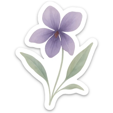 purple violet, flowing brushstrokes, rich purple colors, elegant shape, naturalistic leaves sticker