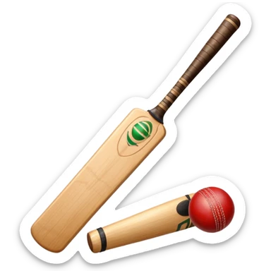 Cricket bat and ball sticker