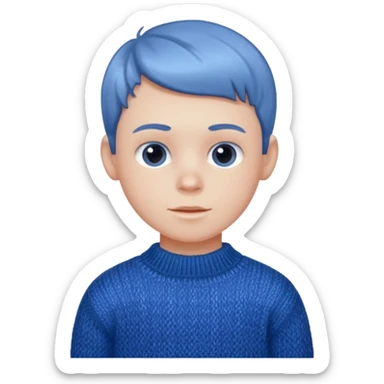 Young boy shimmering in the cold wearing sweater sticker