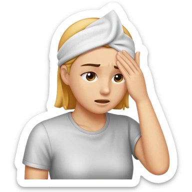 Wiping forehead  sticker