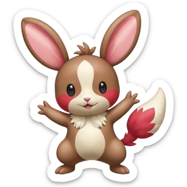 Plusle-Minccino-Buneary-fusion, full body sticker