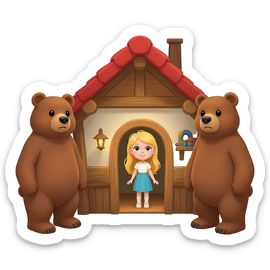 Goldilocks and the three bears sticker