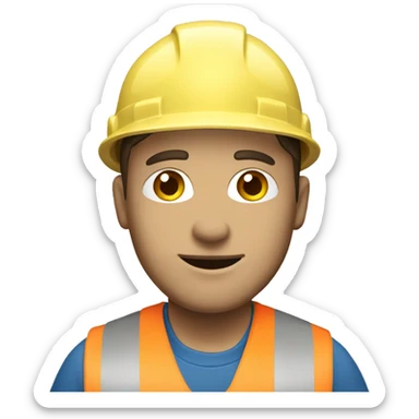  White construction worker with blue work wear sticker