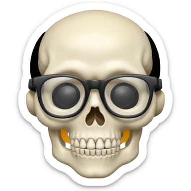 Skeleton with glasses sticker